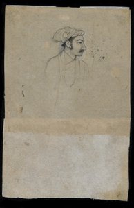 Sultan Khurram (Shah Jahan) (bläck på papper) av Indian School