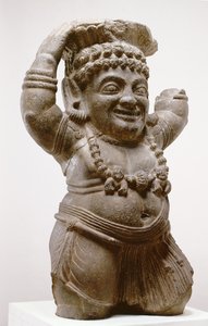 Dvärg Yaksa, från grotta 3 i Pitalkhora-grottorna, Maharashtra, 100 f.Kr. (gabbro) av Indian School