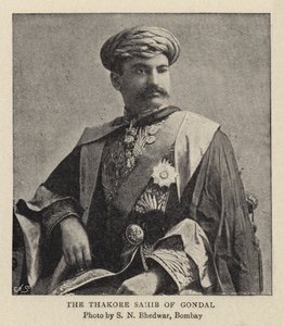 Thakore Sahib av Gondal (gravyr) av Indian School