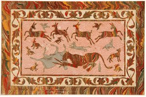 The Tigers Prey, ca 1650 (ogenomskinlig wc & guld på papper) av Indian School