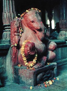 Elefantguden, Ganesh (målad sten) av Indian School
