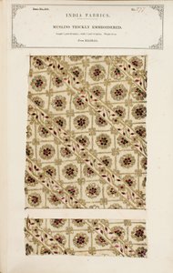 Tjockt broderat muslinprov från Madras, från The Collection of the Textile Manufacturers of India, av John Forbes Watson, publicerad 1866 av Indian School