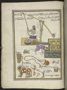 Grönsaksodlare med brunn,  86 teckningar inbundna i en volym som visar yrken och yrken i Kashmir, hantverkare visas i arbete med sina redskap och utrustning,  Av en Kashmir-konstnär, troligen i Srinagar, ca 1850-60 (gouache på papper) av Indian School