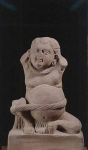 Yaksha, Ahichatra (röd sandsten) av Indian School