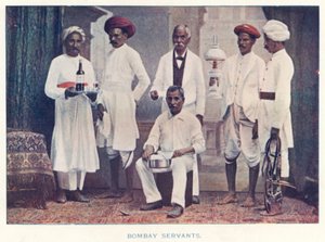 Indiska infödda: Bombay Servants (färgat foto) av Indian photographer