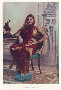 Indiska infödda: Brahman Lady (färgat foto) av Indian photographer