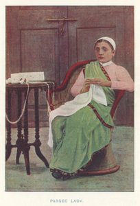 Indiska infödda: Parsee Lady (färgat foto)