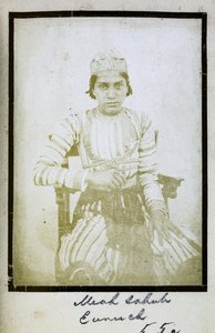[Porträtt av] Meah Sahub, Eunuch, ca 1856-57 (s/v foto)