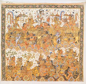 Ramayana (balinesisk färg på duk) av Indonesian Indonesian