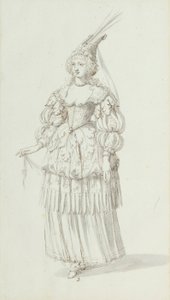 Chloris: alternativ skiss för Henrietta Maria, ca 1631 (penna och bläck på papper) av Inigo Jones