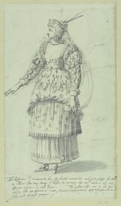 Chloris: slutskiss för Henrietta Maria, ca 1631 (penna och bläck på papper) av Inigo Jones
