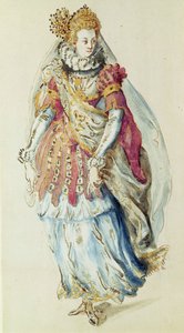 Kostymdesign för en Lady Masquer av Inigo Jones