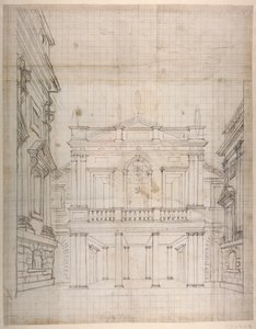 Amorpalatset, ca 1619-23 (penna och bläck på papper) av Inigo Jones