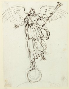 Berömmelse, preliminär skiss, ca 1631 (penna och bläck på papper) av Inigo Jones