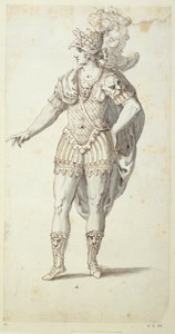 Slutlig design för Oberons klänning, c.1611 (penna och bläck på papper)
