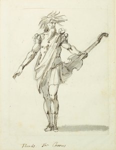 Floods: the Chorus, c.1631 (penna och bläck på papper) av Inigo Jones
