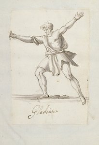 Gladiator (penna och bläck på papper) av Inigo Jones