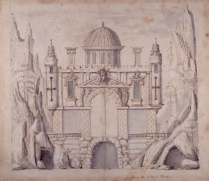 Oberons palats, ca 1611 (penna och bläck på papper)