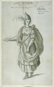 Drottning Berenice av Egypten (penna och bläck på papper) av Inigo Jones