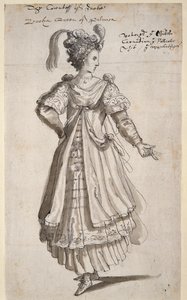 Queen Zenobia, ca 1609 (penna och bläck på papper) av Inigo Jones