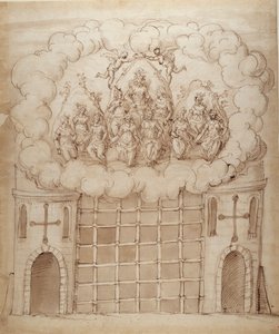 The Release of the Daughters of the Morn, c.1611 (penna och bläck på papper) av Inigo Jones