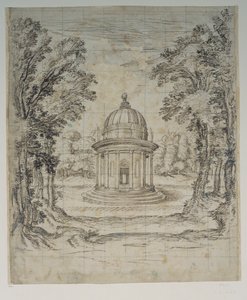 Apollontemplet (penna och bläck på papper) av Inigo Jones