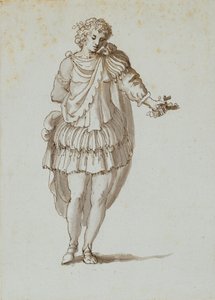 Zephyrus (penna och bläck på papper) av Inigo Jones