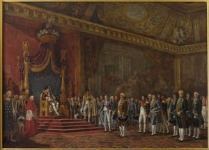 Deputation från den romerska senaten presenterade sin hyllning till Napoleon I den 16 november 1809, 1810. av Innocent Louis Goubaud
