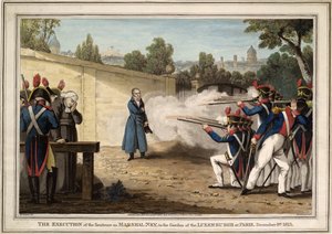 Avrättningen av marskalk Michel Ney nära Luxembourgträdgården den 7 december 1815, 1816 av Innocent Louis Goubaud