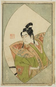 Skådespelaren Ichikawa Haruzo II, från "A Picture Book of Stage Fans (Ehon butai ogi)"