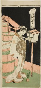 Courtesan Chibune från Ebiya House, från serien "Fuji-bumi (vikta kärleksbrev)" av Ippitsusai Bunchō