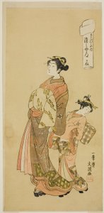 Courtesan Somenosuke från Matsubaya House, från serien "Fuji-bumi (vikta kärleksbrev)" av Ippitsusai Bunchō