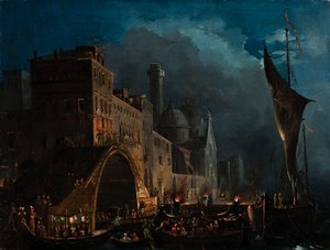 En venetiansk galakväll, 1825-1835. av Ippolito Caffi