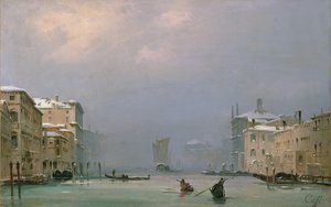 Canal Grande med snö och is, 1849