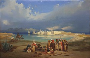 The Isthmus of Suez, ca 1845 av Ippolito Caffi