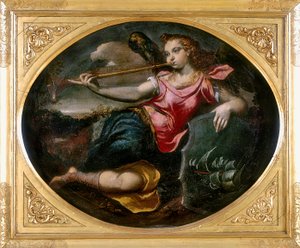 Fame, verk av Ippolito Scarsella, även känd som lo Scarsellino, konserverat på Galleria Estense i Modena