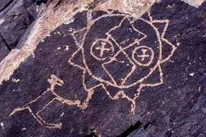 Anasazi Petroglyph (hällristningar) ristningar i New Mexico