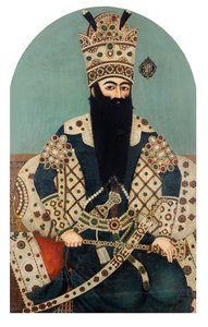 Porträtt av af Fateh till Shah av Iran Mihr Ali