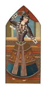A Qajar Dancing Girl, ca 1840 (olja på duk)