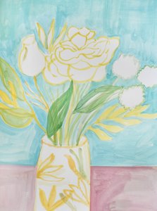 Mjuk gul blomvas