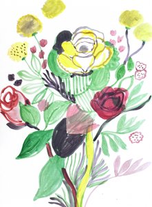 Färgsprakande blomsterbukett