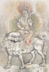 Irie Hako, Manjushri sitter på ett lejon av Irie Hako
