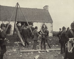 Vräkningsscen (s/v foto) av Irish Photographer