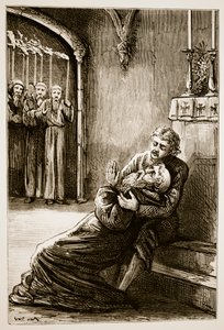 Death of St. Columba, från The Trias Thaumaturga, eller Three Wonder-Working Saints of Ireland, av Mary Cusack (1829-99) publicerad ca 1890-talet av Irish School