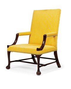 George II fåtölj, ca 1750 (mahogny och bomull) (par till 1265760) av Irish School