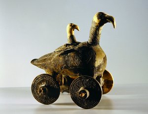 Burkvagn på hjul (terrakotta) av Iron Age