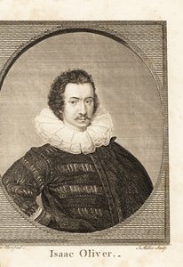 Porträtt av Isaac Oliver eller Isaac Olivier, franskfödd engelsk porträttminiatyrmålare, cirka 1565-1617 av Isaac (after) Oliver