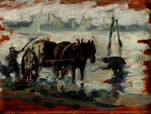 Samla kelp (panel) av Isaac (circle of) Israels