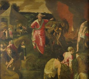 Liknelsen om ogräset bland vetet av Isaac Claesz. van Swanenburg (attributed to)