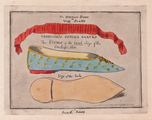 The Duchess Blush eller York Flame, pub. 1791 (handfärgad gravyr) av Isaac Cruikshank